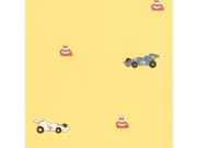 Dětská papírová tapeta na zeď, žlutá, Formule, 522-3, Bimbaloo, Ichwallcoverings
