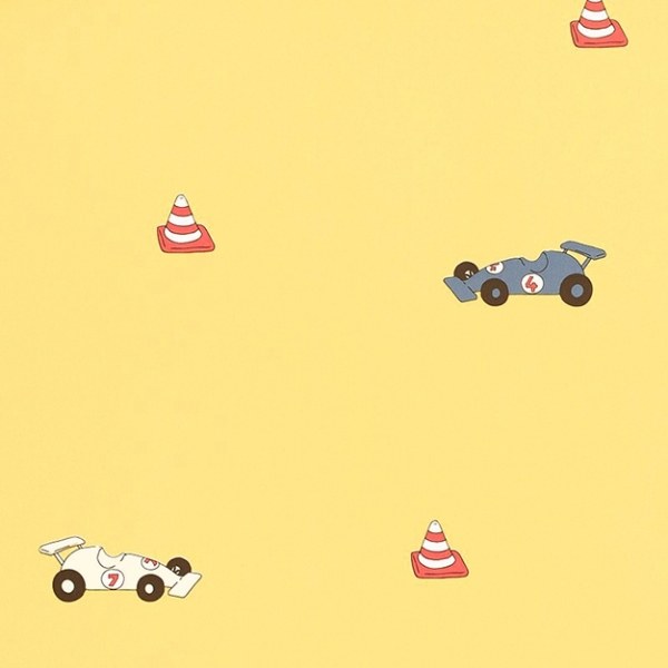 Dětská papírová tapeta na zeď, žlutá, Formule, 522-3, Bimbaloo, Ichwallcoverings - Tapety na zeď