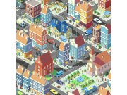 Pestrá dětská vliesová tapeta na zeď - Město - 577601, L97601, My Kingdom, Ugépa