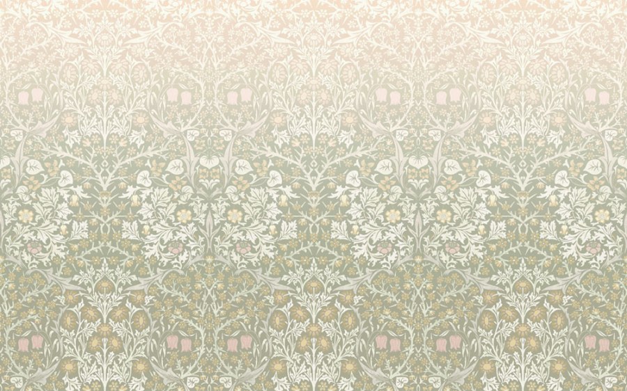 Vliesová obrazová tapeta na zeď, zeleno-růžová, květiny, ptáci, 125355, William Morris At Home - Vliesové tapety