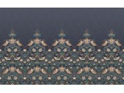 Vliesová obrazová tapeta na zeď, modrá, květiny, ptáci, 125292, William Morris At Home