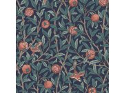 Vliesová tapeta na zeď, modrá, větvičky, ptáci, 124259, William Morris At Home