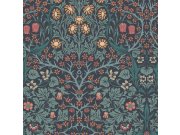 Vliesová tapeta na zeď, modrá, květiny, listy, 124251, William Morris At Home