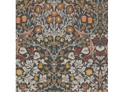 Vliesová tapeta na zeď, šedo-černá, květiny, listy, 124250, William Morris At Home