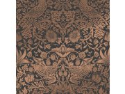 Tapety Yara Tapety dle materiálu Vliesové tapety - Vliesová tapeta na zeď, černo-bronzová, květiny, ptáci, 124236, William Morris At Home Vliesová tapeta na zeď, černo-bronzová, květiny, ptáci, 124236, William Morris At Home