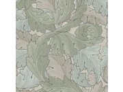 Vliesová tapeta na zeď, modro-zelená, listy, 124228, William Morris At Home