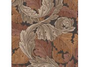 Vliesová tapeta na zeď, hnědo-oranžová, listy, 124224, William Morris At Home