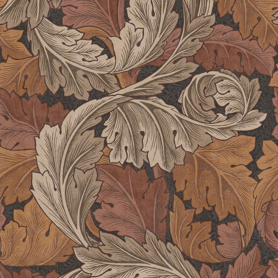 Vliesová tapeta na zeď, hnědo-oranžová, listy, 124224, William Morris At Home - Vliesové tapety