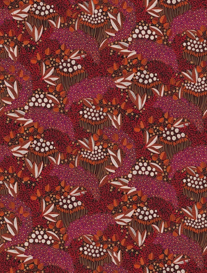 Vliesová obrazová tapeta na zeď, vínová, listy, 340286, Solange, Eijffinger - Vliesové tapety