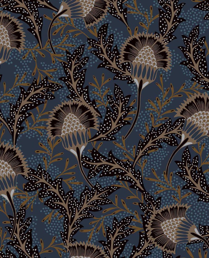 Vliesová tapeta na zeď, modrá, květiny, 340215, Solange, Eijffinger Vliesová tapeta na zeď, modrá, květiny, 340215, Solange, Eijffinger