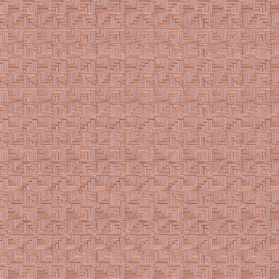 Terakotová vliesová geometrická retro tapeta na zeď, 333657, Revive, Eijffinger - Vliesové tapety