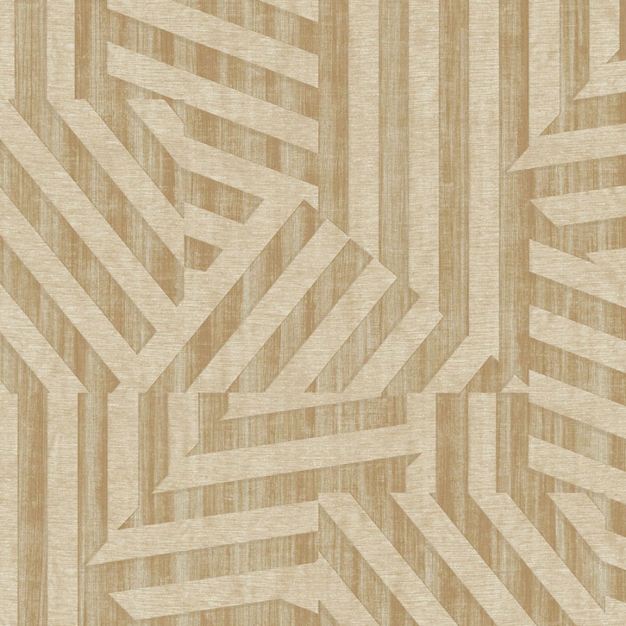 Zlato-béžová vliesová geometrická retro tapeta na zeď, 333630, Revive, Eijffinger - Vliesové tapety