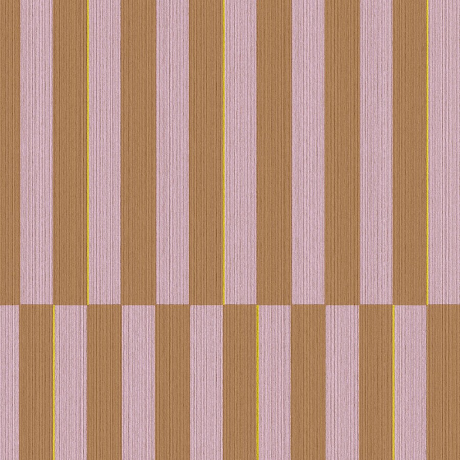 Hnědo-fialová vliesová pruhovaná retro tapeta na zeď, 333624, Revive, Eijffinger - Vliesové tapety