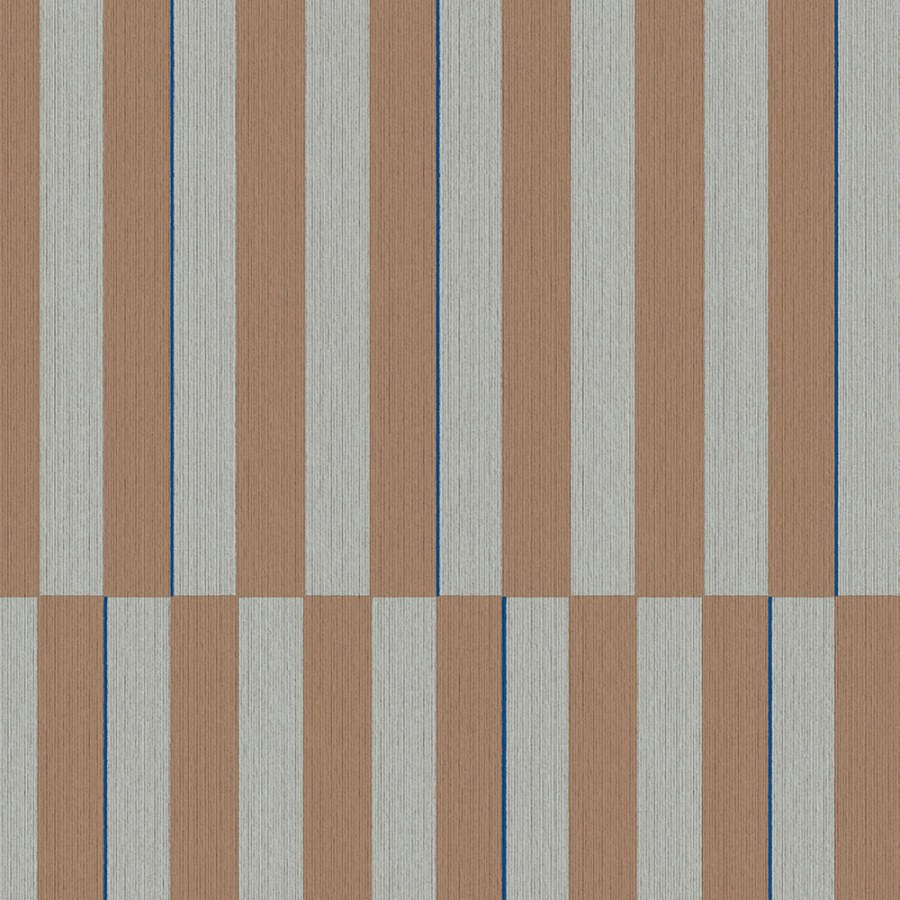 Modro-hnědá vliesová pruhovaná retro tapeta na zeď, 333623, Revive, Eijffinger - Vliesové tapety