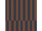 Tapety Yara Tapety dle materiálu Vliesové tapety - Modro-hnědá vliesová pruhovaná retro tapeta na zeď, 333622, Revive, Eijffinger Modro-hnědá vliesová pruhovaná retro tapeta na zeď, 333622, Revive, Eijffinger