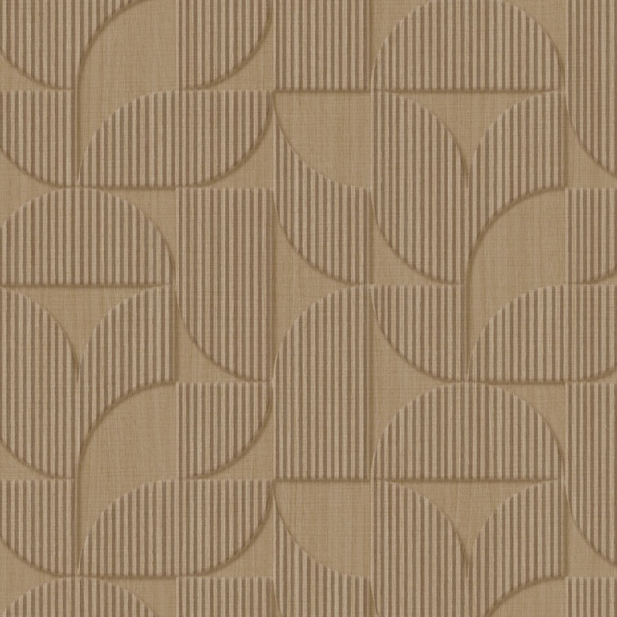 Hnědo-béžová vliesová geometrická retro tapeta na zeď, 333601, Revive, Eijffinger