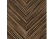 Hnědo-černá geometrická vliesová tapeta na zeď, rybí kost, 340165, Gilded, Eijffinger