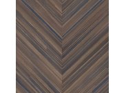 Hnědo-modrá geometrická vliesová tapeta na zeď, rybí kost, 340164, Gilded, Eijffinger