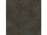 Šedo-černá vliesová tapeta s listy, 340154, Gilded, Eijffinger