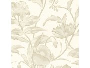 Bílo-zlatá květinová vliesová tapeta na zeď, 340130, Gilded, Eijffinger