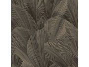 Hnědo-černá vliesová tapeta na zeď, listy, 340126, Gilded, Eijffinger