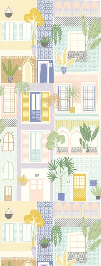 Přetíratelné tapety - Tapety dle vzoru - Dětské tapety - Vliesový panel na zeď s okny 323105, 1,06x2,8m, Explore, Eijffinger Vliesový panel na zeď s okny 323105, 1,06x2,8m, Explore, Eijffinger - Dětské tapety