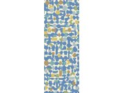 Modrý geometrický vliesový panel na zeď, 323103,1,06x2,8m, Explore, Eijffinger