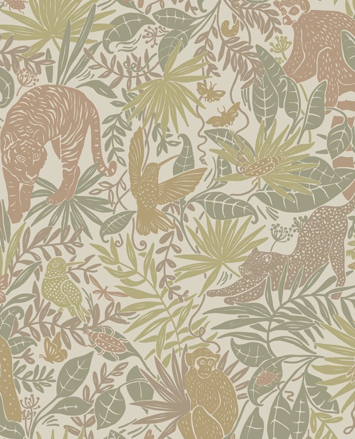 Zelená vliesová dětská tapeta na zeď džungle, 323021, Explore, Eijffinger - Tapety na zeď