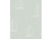 Světle zelená vliesová tapeta na zeď s plachetnicemi, 323012, Explore, Eijffinger