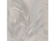 Šedo-béžová vliesová tapeta na zeď, větvičky, listy, 43816, Terra, Cristiana Masi by Parato