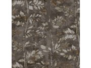 Hnědá vliesová tapeta na zeď, větvičky, listy, 43809, Terra, Cristiana Masi by Parato