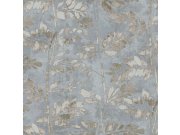 Šedo-modrá vliesová tapeta na zeď, větvičky, listy, 43806, Terra, Cristiana Masi by Parato