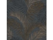 Luxusní modrá vliesová tapeta s palmovými listy, 33316, Tradizioni, Cristiana Masi by Parato