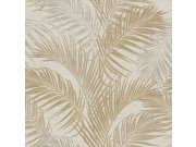Luxusní béžovo-zlatá vliesová tapeta s palmovými listy, 33312, Tradizioni, Cristiana Masi by Parato