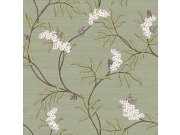 Luxusní zelená vliesová tapeta s rozkvetlými větvičkami, 33305, Tradizioni, Cristiana Masi by Parato