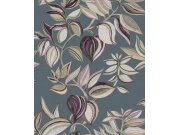 Tyrkysová vliesová tapeta na zeď, rostliny, listy, 26437, Thai, Cristiana Masi by Parato