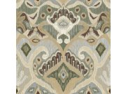 Zelená vliesová tapeta na zeď s ornamenty, etno vzor, 26425, Thai, Cristiana Masi by Parato