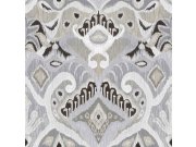 Šedá vliesová tapeta na zeď s ornamenty, etno vzor, 26421, Thai, Cristiana Masi by Parato