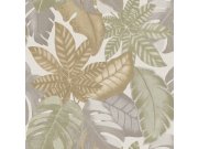 Béžová vliesová tapeta na zeď, tropické listy, 26413, Thai, Cristiana Masi by Parato