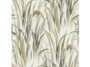 Béžovo-zelená vliesová tapeta na zeď, listy trávy, 26405, Thai, Cristiana Masi by Parato