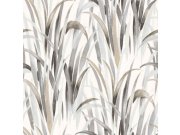 Bílá vliesová tapeta na zeď, listy trávy, 26401, Thai, Cristiana Masi by Parato