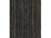 Luxusní černá vliesová tapeta na zeď s pruhy, 57708, Aurum II, Limonta