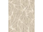 Luxusní béžovo-šedá vliesová tapeta na zeď s výrazným metalickým vzorem, 56823, Aurum II, Limonta