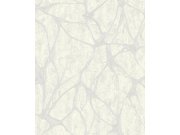 Luxusní bílá vliesová tapeta na zeď s výrazným metalickým vzorem, 56811, Aurum II, Limonta