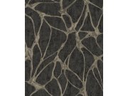 Luxusní černá vliesová tapeta na zeď s výrazným metalickým vzorem, 56808, Aurum II, Limonta