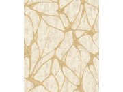 Luxusní béžová vliesová tapeta na zeď s výrazným metalickým vzorem, 56802, Aurum II, Limonta