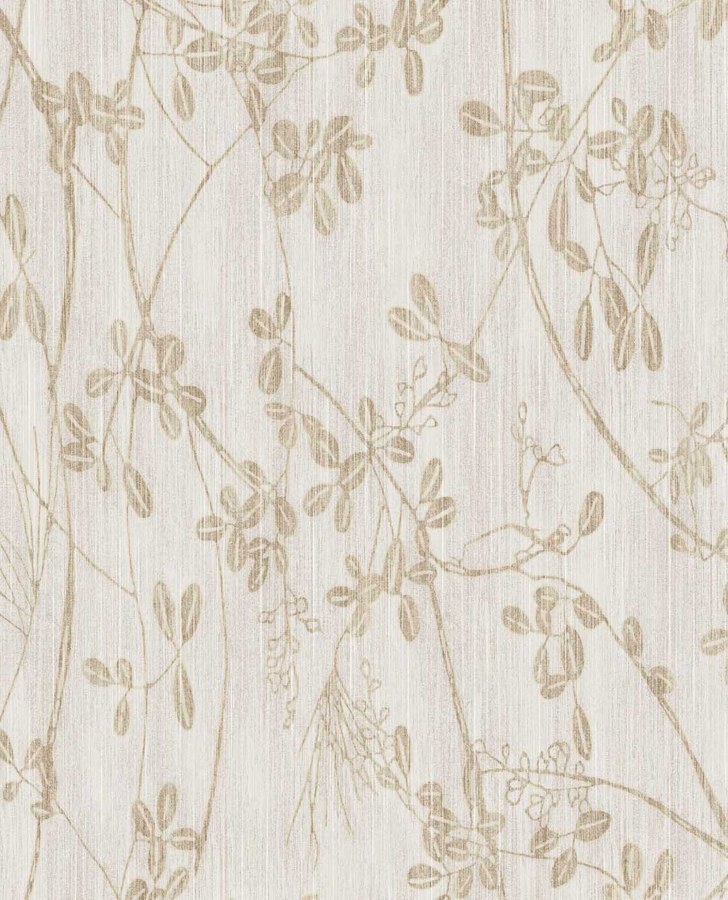 Béžová vliesová tapeta na zeď, větvičky, listy, 333400, Emerald, Eijffinger - Vliesové tapety