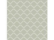 Zelená vliesová tapeta na zeď s bílými ornamenty, 12357, Fiori Country, Parato Tapety Yara - Parato by Cristiana Masi