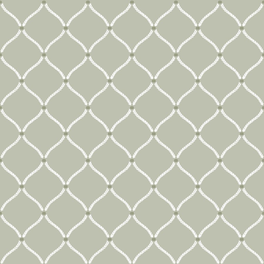 Zelená vliesová tapeta na zeď s bílými ornamenty, 12357, Fiori Country, Parato - Vliesové tapety