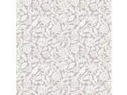 Šedá vliesová květinová tapeta na zeď, 12349, Fiori Country, Parato